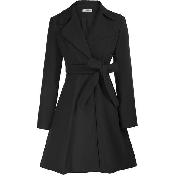 Versatile Women's Belted A-Line Peacoat - Lined & Perfect for All Occasions